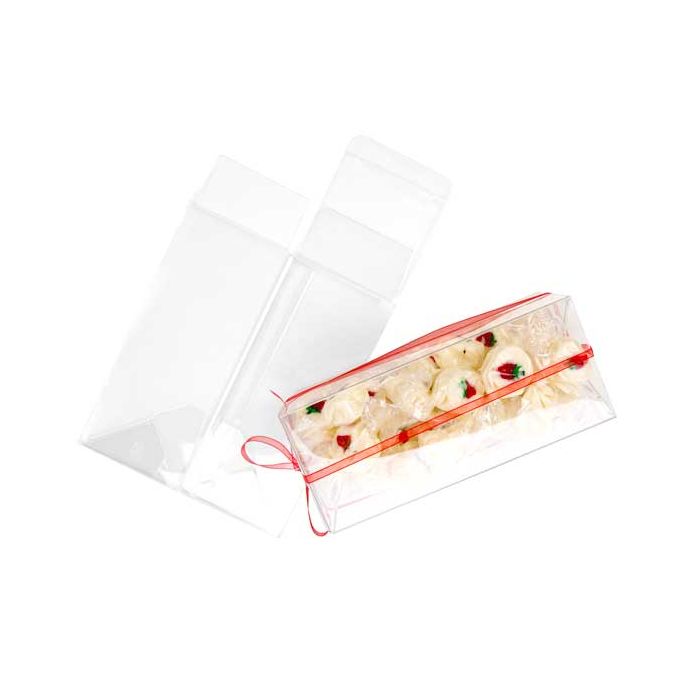 Scatole trasparenti 6,5x6,5x15,4cm fondo pop up (25 pezzi) [PLB146]