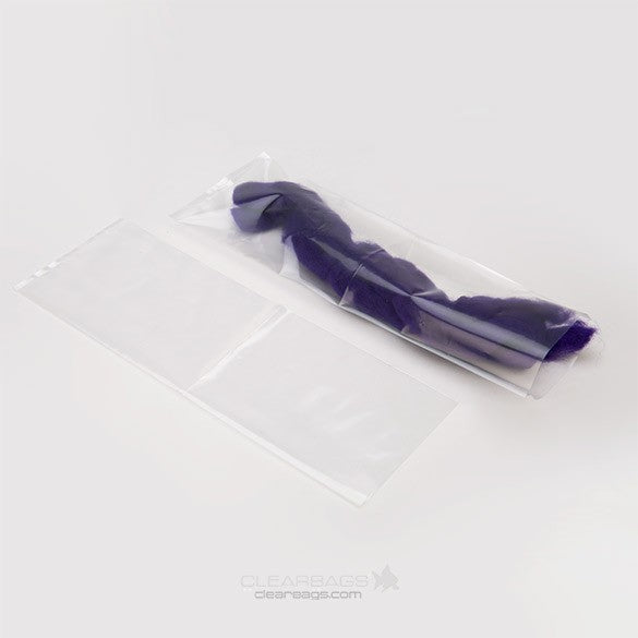Sacchetto di plastica trasparente 10.2x30.5cm LDPE 50 microns (100 pezzi) [PE2412]