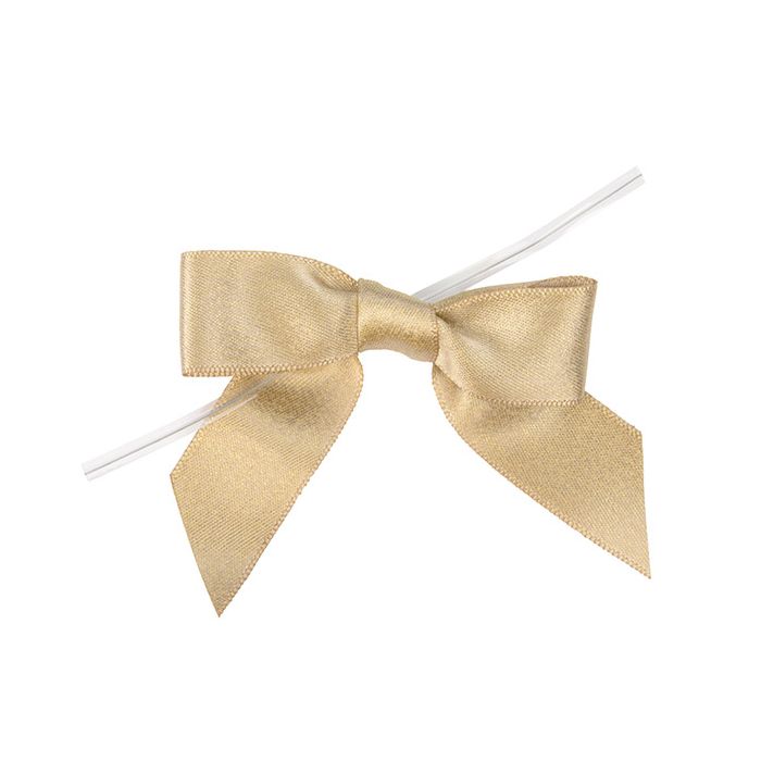 Pre-tied Bow Metallic Dusty Gold 8.9 cm