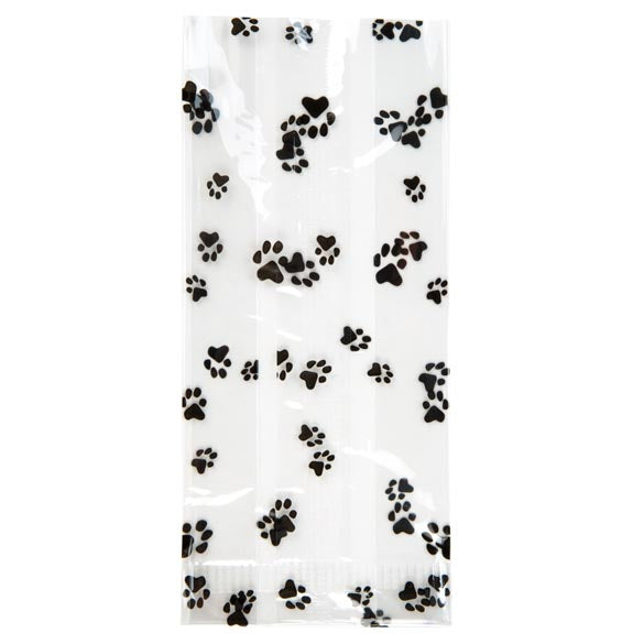 Sacchetti SOS stampati "Zampe di cane" 8.9x5.1x19.1cm con soffietto (100 pezzi) [G3PAW]
