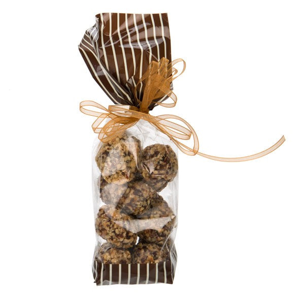 Sacchetti SOS stampati marroni con strisce color crema 5.1x4.8x24.1cm con soffietto (100 pezzi) [G1BNC]