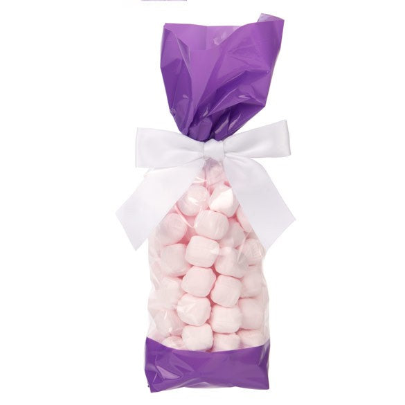 Sacchetti SOS stampati viola 6.7x4.8x27.3cm con soffietto (100 pezzi) [G2PL]