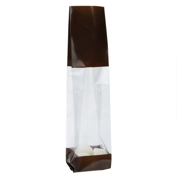 Sachet SOS imprimé avec extrémités marron 5,1x4,8x24,1 cm (100 pièces) [G1BN]