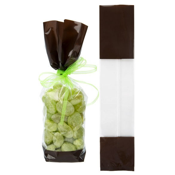 Sachet SOS imprimé avec extrémités marron 5,1x4,8x24,1 cm (100 pièces) [G1BN]