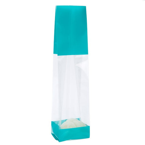 Bedruckte Beutel Türkis - 5.1x4.8x24.1cm mit Seitenfalten (100 Stück) [G1TL]