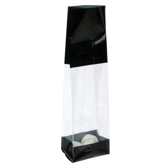 Sacchetti SOS stampati neri 6.7x4.8x27.3cm con soffietto (100 pezzi) [G2BK]