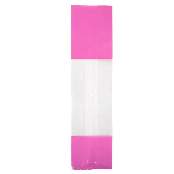 Sacchetti SOS stampati rosa 6.7x4.8x27.3cm con soffietto (100 pezzi) [G2PK]
