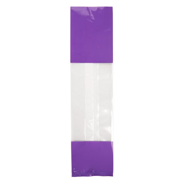 Sacchetti SOS stampati viola 6.7x4.8x27.3cm con soffietto (100 pezzi) [G2PL]