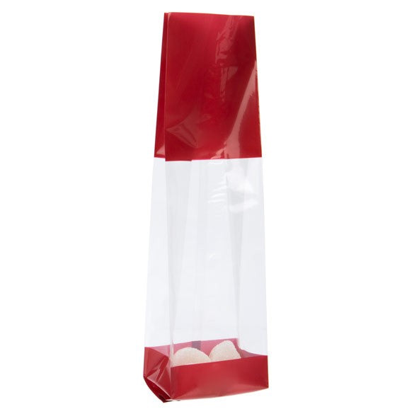 Sacchetti SOS stampati rossi 6.7x4.8x27.3cm con soffietto (100 pezzi) [G2RD]