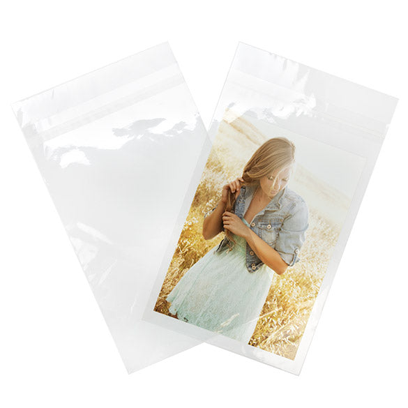 Sacchetto di plastica trasparente 22,7x36,2cm con chiusura adesiva (100 pezzi) [B814PC]
