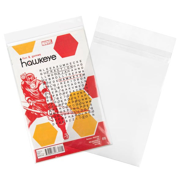Schutzhüllen für Comics 17.5x26 + 3cm Transparent mit Schutzverschluss (100 Stück [COMIC1PC]