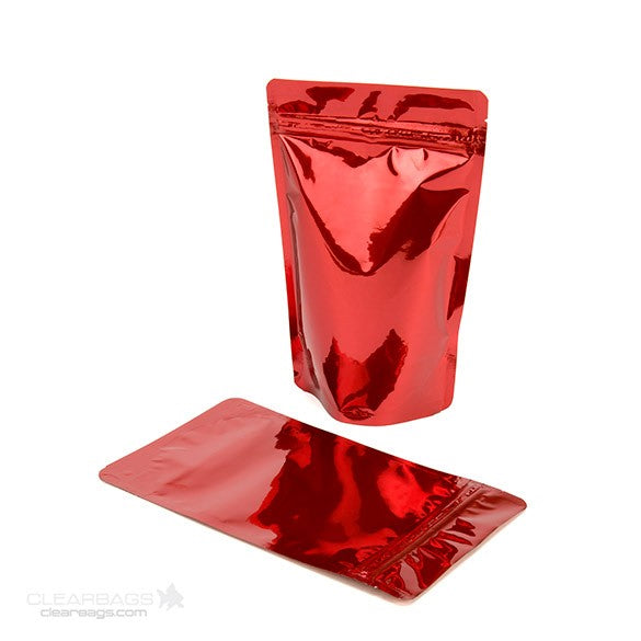 Doypack Rouge Métallisé 13x7.9x20.6cm | 113g (100 pièces) [ZBGM3R]