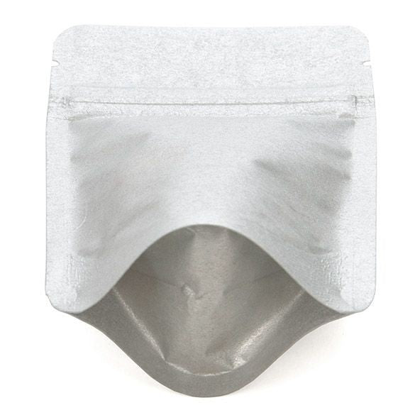 Standbodenbeutel Reispapier Silber 8x5x13cm | 28 Gramm (100 Stück) [ZBGR1SS]