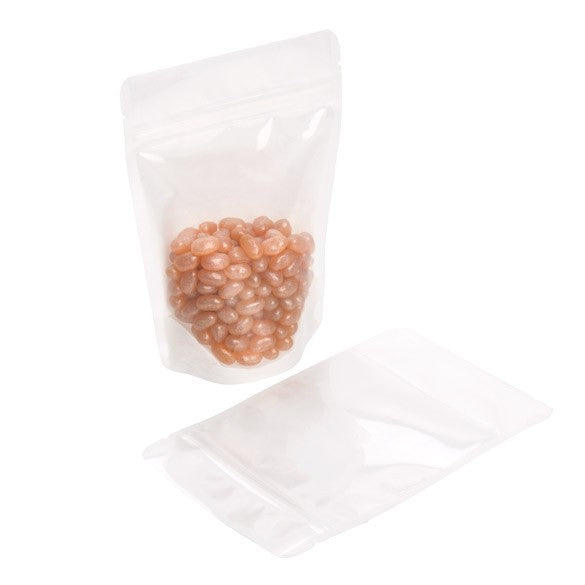 Buste doypack in carta di riso trasparente/bianco 11.9x7.6x18.4cm | 114 grammi (100 pezzi) [ZBGR46WC]