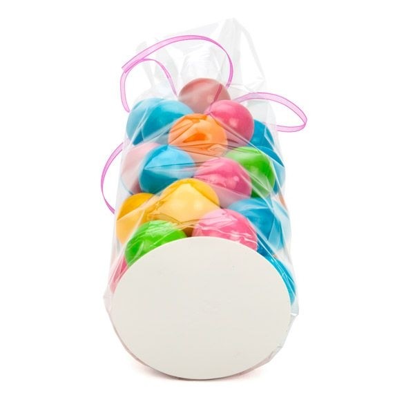 Sacchetto di plastica trasparente fondo rotondo 7x25,4cm 40 microns e con inserto bianco (50 pezzi) [RPBG2]