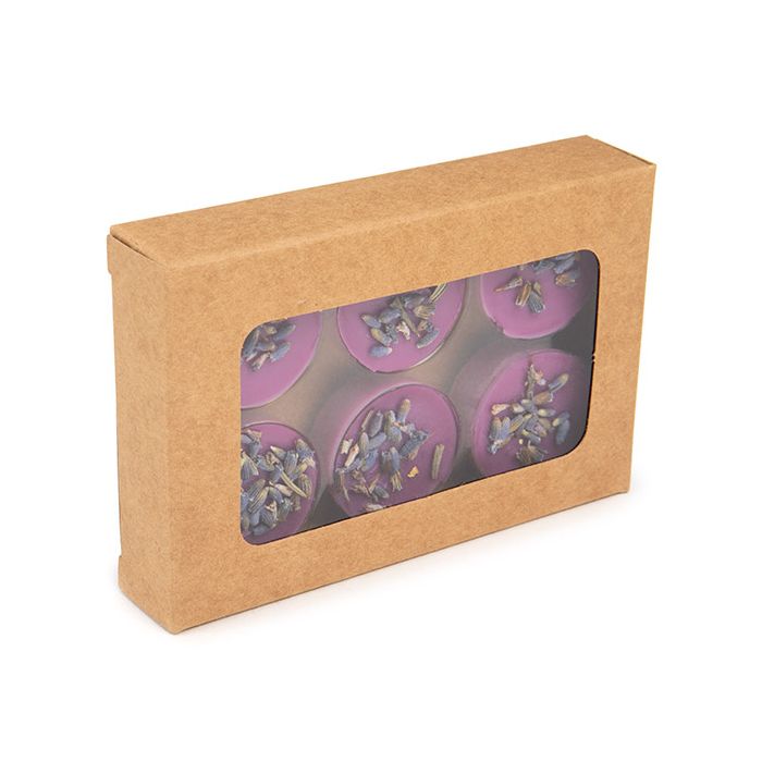 Boites kraft avec inserts ronds pour bonbons artisanaux 7x2.1x10.3cm (25 pièces) [CNDYR275]