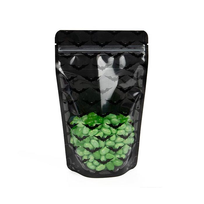 Doypack Noires imprimées chauve-souris 13x7,9x20,6cm (25 pièces) [ZBGW3B]