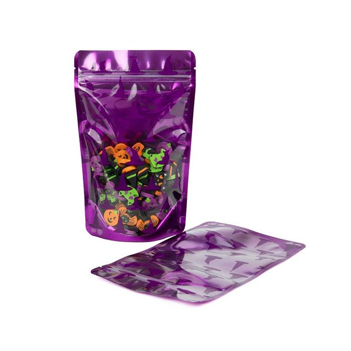 Doypack Chapeaux de sorcières violets imprimés 13x7,9x20,6cm (25 pièces) [ZBGW3HA]