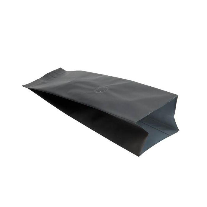 Sachet à café noir avec valve d'aération, 8x6x26 cm (50 pièces) [SGC1BM]