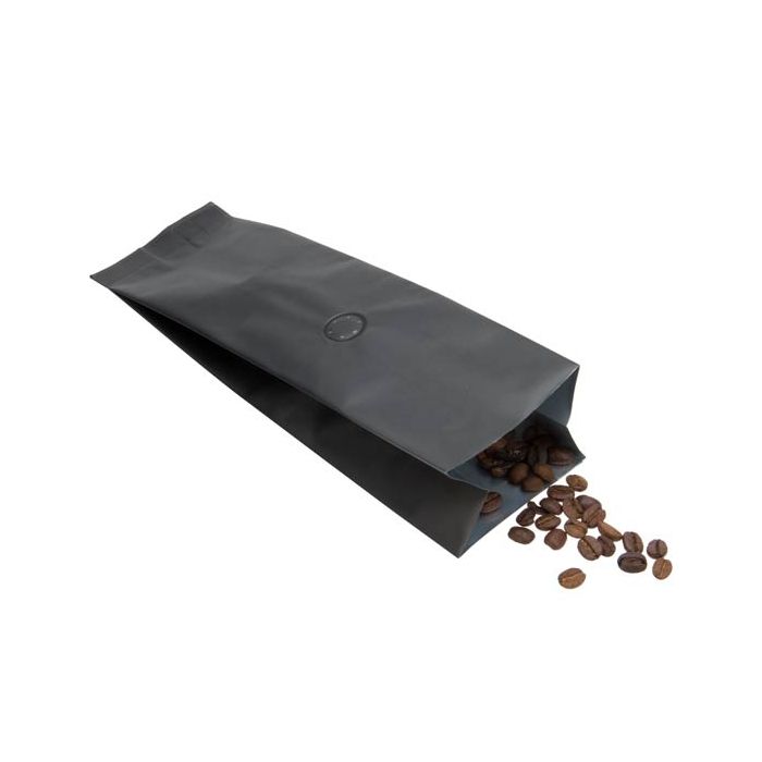 Kaffeebeutel Mattschwarz mit Ventil 8x6x26cm | 285 Gramm (50 Stück) [SGC1BM]