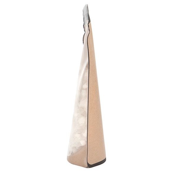 Buste doypack Kraft a forma di vaso con fronte trasparente 15.2x7.9x25.4cm (100 pezzi) [SP7KC]