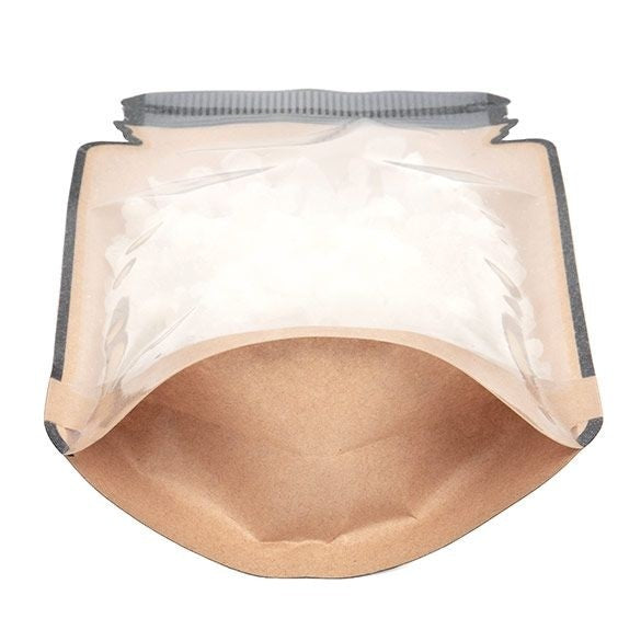 Buste doypack Kraft a forma di vaso con fronte trasparente 15.2x7.9x25.4cm (100 pezzi) [SP7KC]