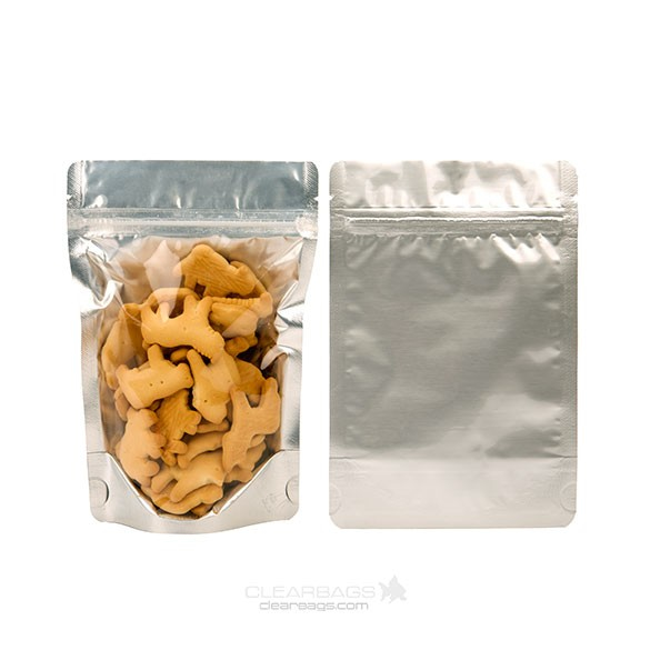 Buste doypack trasparenti/Argento 12x7.5x18.5cm | 114 grammi (100 pezzi) [ZBGS46]