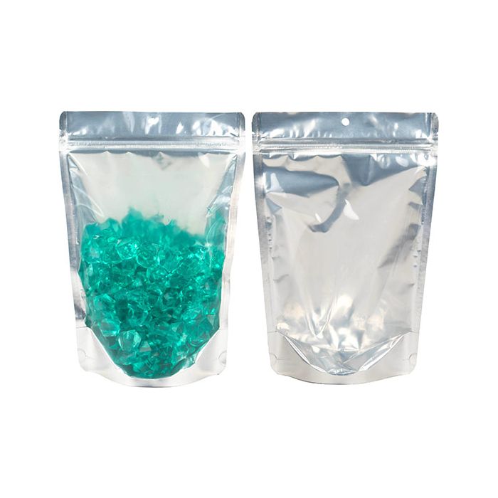 Standbodenbeutel Silber 17.8x9.8x25.2 cm (100 Stück) [ZBGS69H]