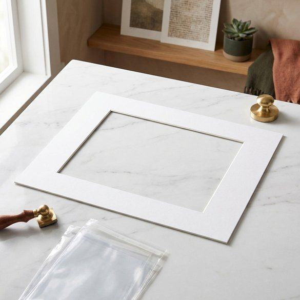 Passe-partout bianco 19.4x24.5cm Finestra - Dimensioni esterne 27.9x35.6cm (10 pezzi) [MS20088]