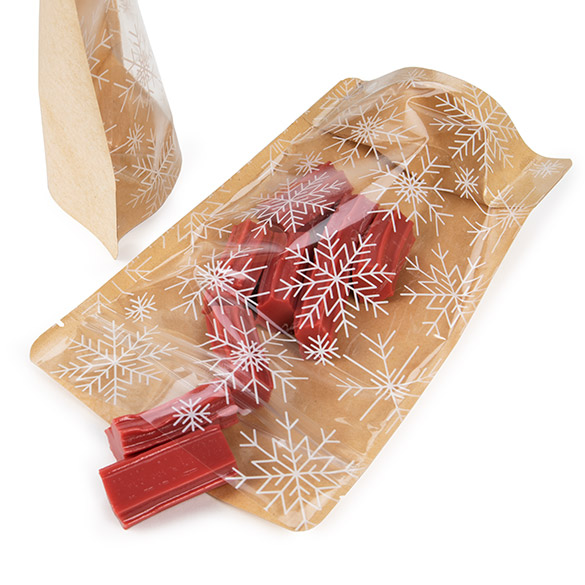 Doypack Kraft Transparent/Impression de cristaux de glace 13x7,9x20,6cm (25 pièces) [ZBGSW3KS]