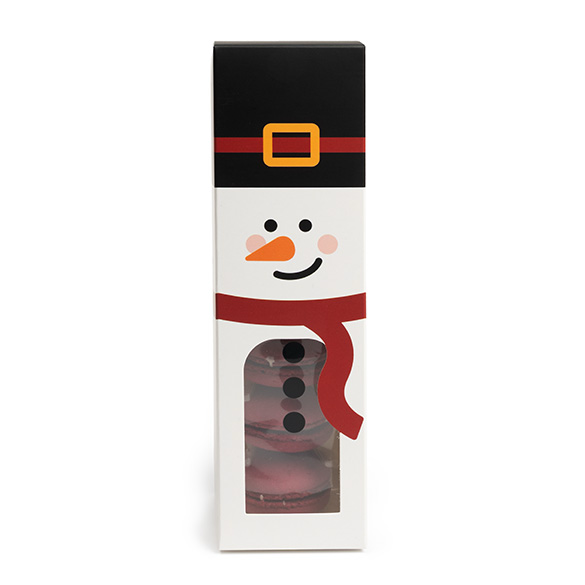 Boîte en papier bonhomme de neige avec fenêtre 5,7x5,7x20,3 cm (25 pcs) [SKB228SN]