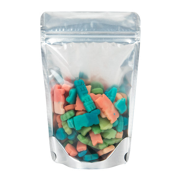 Buste doypack trasparenti/Argento 13x7x20.5cm | 113 grammi (100 pezzi) [ZBGS3]
