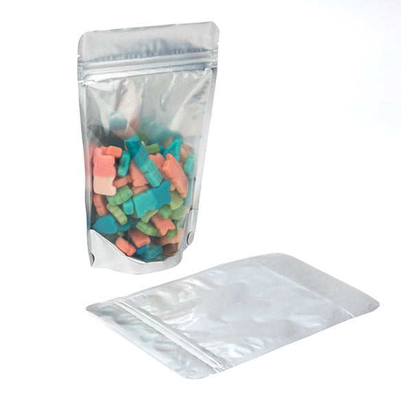 Buste doypack trasparenti/Argento 13x7x20.5cm | 113 grammi (100 pezzi) [ZBGS3]