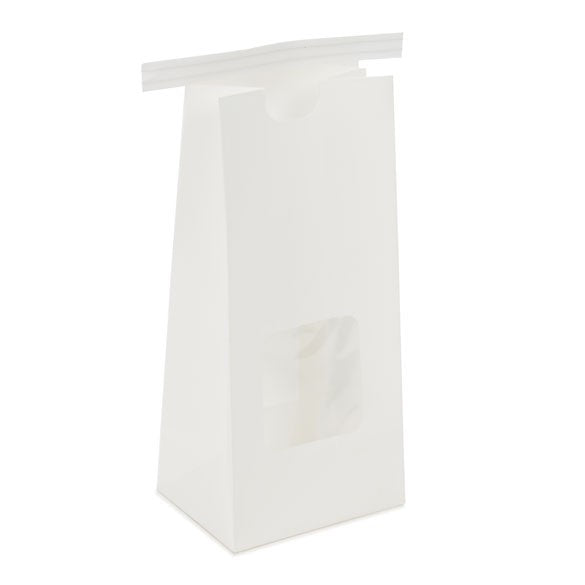 Sacchetti kraft bianco richiudibili 8.6x6.4x19.7cm (100 pezzi) [TTW1W]