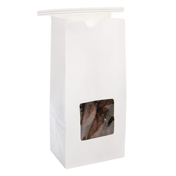 Sacchetti kraft bianco richiudibili 8.6x6.4x19.7cm (100 pezzi) [TTW1W]