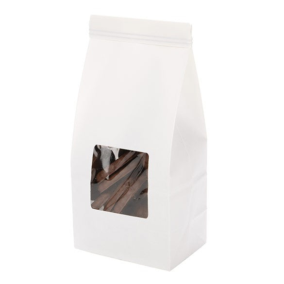 Sacchetti kraft bianco richiudibili 8.6x6.4x19.7cm (100 pezzi) [TTW1W]
