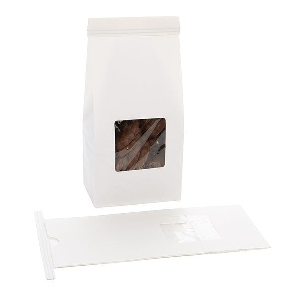Sacchetti kraft bianco richiudibili 8.6x6.4x19.7cm (100 pezzi) [TTW1W]