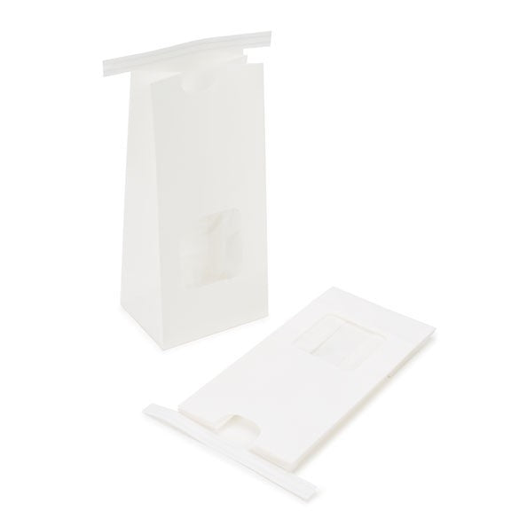 Sacchetti kraft bianco richiudibili 8.6x6.4x19.7cm (100 pezzi) [TTW1W]