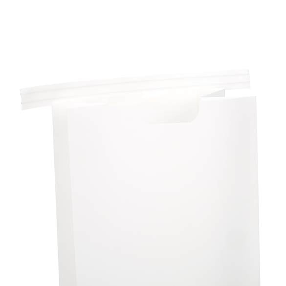 Kraftbeutel Weiß wiederverschließbar 10.8x6.4x26.7cm (100 Stück) [TTW2W]