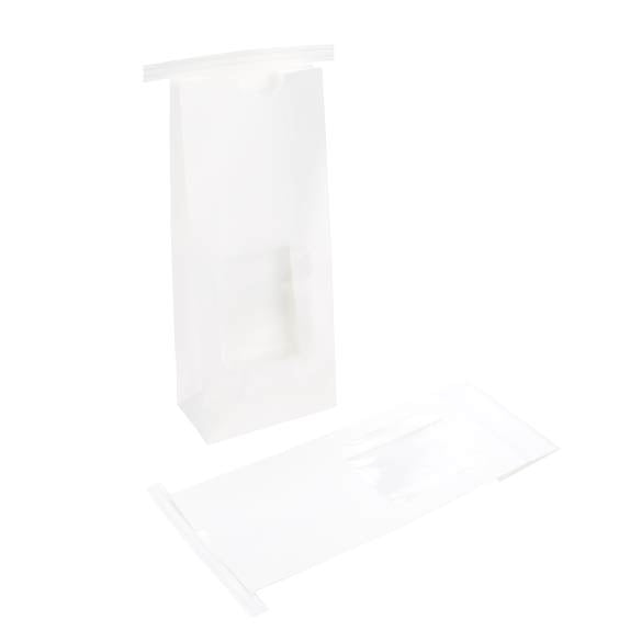 Kraftbeutel Weiß wiederverschließbar 10.8x6.4x26.7cm (100 Stück) [TTW2W]