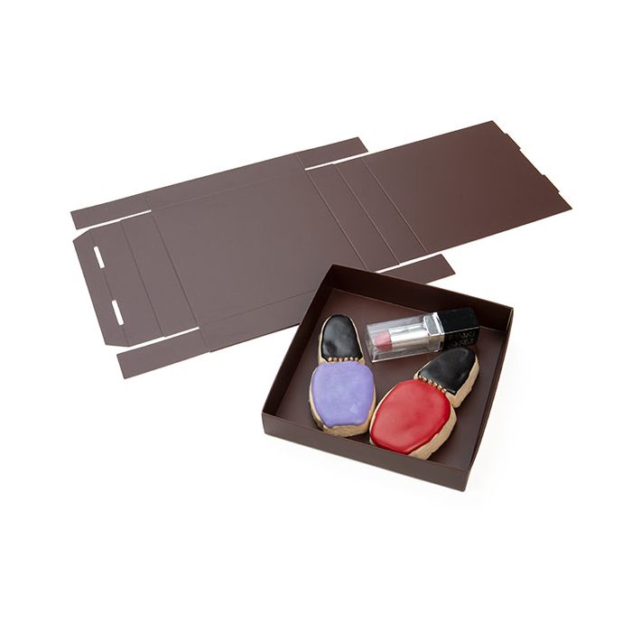 Fonds de boîte en papier chocolat 13 x 2,5 x 13,3 cm (25 pièces) [CB357]