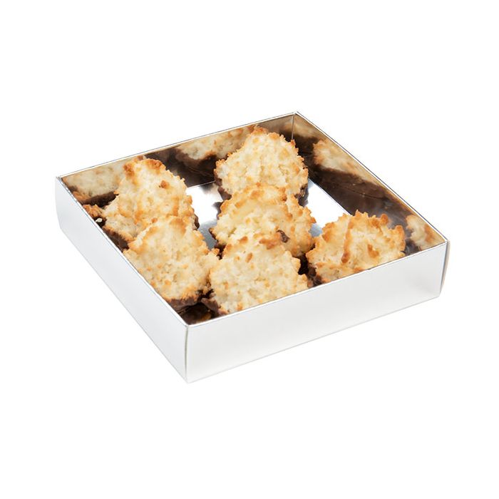 Fond de boîte en papier, Argent brillant 10,5 x 2,5 x 11 cm (25 pièces) [SS99]