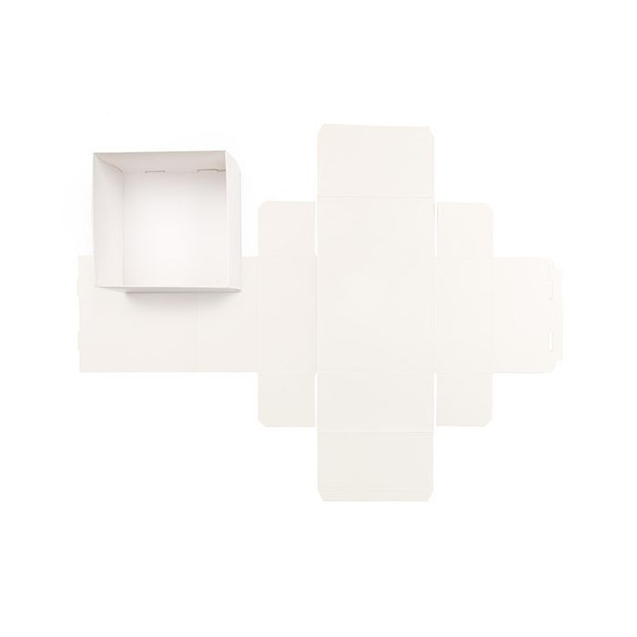 Fondo della scatola in carta kraft bianche 15,2x7,6x15,2 cm (25 pezzi) [WH14]