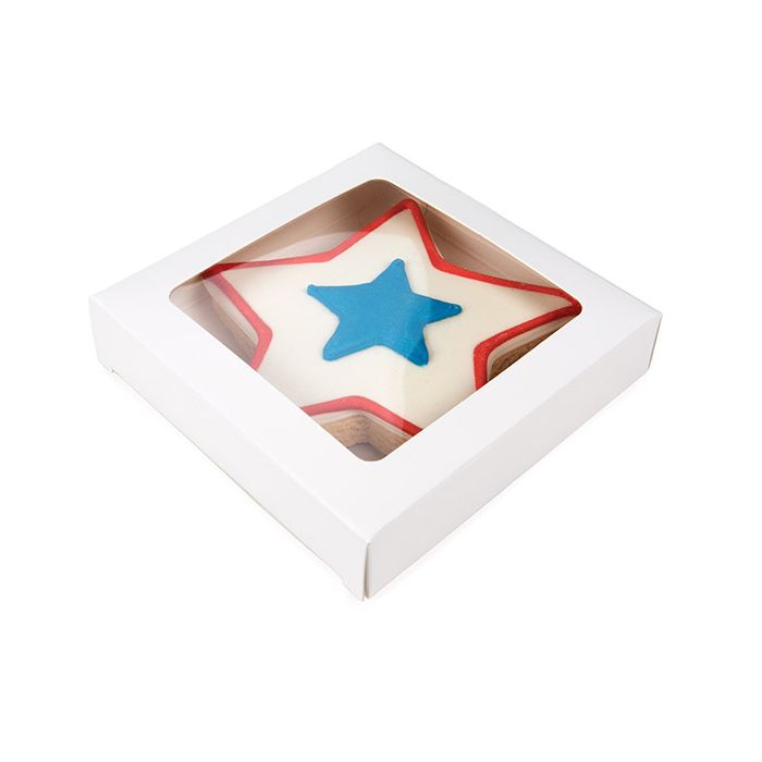 Pappschachteln Kraft weiß mit Fenster 10.5x2.2x10.5 cm (25 Stück) [WKRGW245]