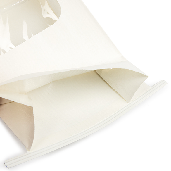 Sacchetto kraft bianco con finestra e chiusura tin tie 15,2x7x26,7cm (100 pz) [TTW3W]