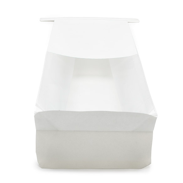 Sac à fond plat blanc avec fermeture tin-tie et soufflets 8,9x6,4x25,4 cm (100 pcs) [TTGB1W]