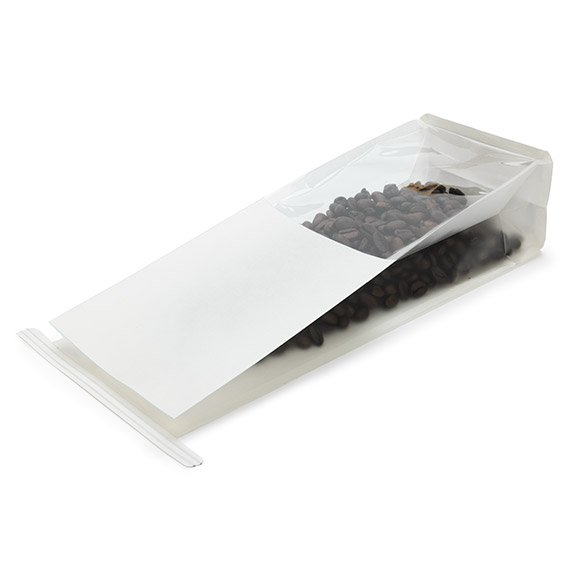 Sac à fond plat blanc avec fermeture tin-tie et soufflets 8,9x6,4x25,4 cm (100 pcs) [TTGB1W]