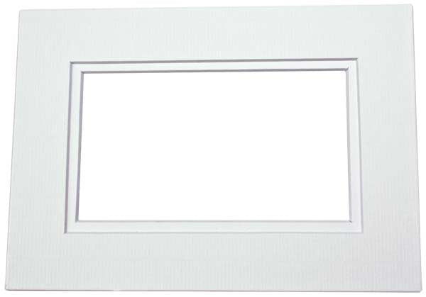 Double Passe Partout Blanc/Blanc 27 x 34cm pour le découpage intérieur. 40.6 x 50.8cm (10 Pièces) [MD20217]