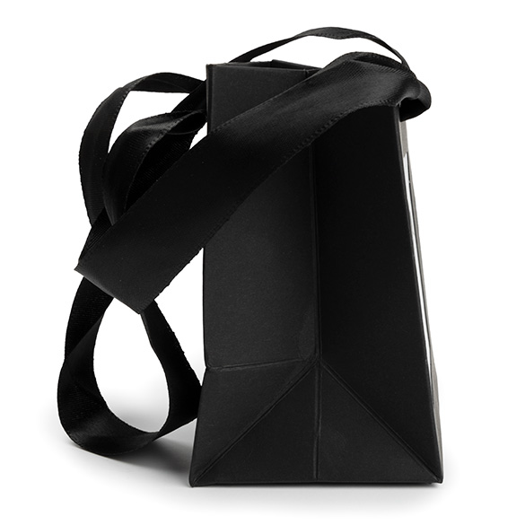 Geschenkbeutel Schwarz mit Sichtfenster 10,2x7x11,4 cm (10 Stück) [GMBW1B]