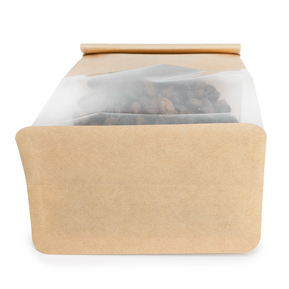 Kraft Blockbodenbeutel mit Tin-Tie-Verschluss und Seitenfalte 10,2x6,4x20,3 cm (100 Stück) [TTGB2K]